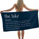 Lake Beach Towel, Lake Decor Pool Towels, Navy Blue Lake Sand Towel Large Bath Towels Gifts for Women Men, Lake House Decor, Gifts for Lake Lovers, Coastal Bathroom Decor, 29x60in