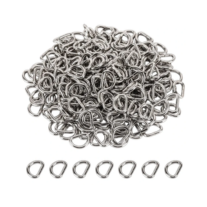 150 Pieces Metal D Rings 3/8 Inch(10mm), Multi-Purpose Non Welded D Ring for Purse, Keychains Belts, Dog Collar, Buckle Strap Sewing Accessories