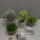 6 Pack Small Fake Plants, Artificial Plants Indoor Eucalyptus/Four-Leaf Clover/Succulent Light Purple/Succulent Blue/Thousand Layer Grass, Snake Tongue Grass Plants, For Home Bathroom Office Decor
