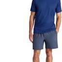 Gaiam Men's Everyday Basic Crewneck Top, Standard Fit, Stretch Midweight Material (Blue, M)
