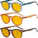 Eyekepper 5-Pack Oval Round Spring Hinges Eyeglasses Includes Sunglasses