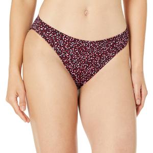 Amazon Essentials Womens Classic Bikini Swimsuit Bottom (Large, Brick Red Leopard)