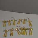 Thyle 12 Pcs Brass Gold Bow Metal Christmas Ornaments 3.5 x 2.8 Inch Vintage Rust Gold Bow Hanging Decorations for Christmas Tree Wreath Garland Wedding Bridal Shower Birthday Party