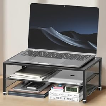 OPNICE Computer Monitor Stand Riser, Laptop Stand for Desk, Desk Organizer for Office, Home and School Supplies, Black