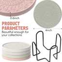 Photect Diatomaceous Earth Coasters Set with Holder Absorbent Stone Drink Coasters Instant Drying Tray for Tabletop Protection Home Decoration Housewarming Gift(Mint,8 Pcs)