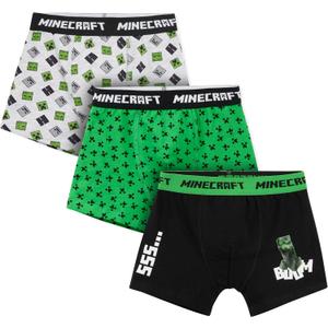 Get Trend Minecraft Boys Boxer Shorts, Pack of 3 Boys Underwear - Gifts for Boys (Multi, 11-12 Years)