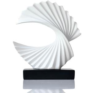 Modern White Ocean Wave Sculpture – Abstract Resin Statues for Home Decor, Elegant Coffee Table Decor for Living Room, Unique Home Décor Accents & Art Deco Decor for Office, Shelf, or Entryway