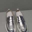PARTY Loafers for Women, Comfortable Women's Loafers, Casual Dress and Work Slip-Ons, Silver, 7