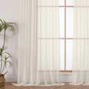 OWENIE Cream Pinch Pleated Sheer Curtains 84 Inches Long 2 Panels Set for Bedroom Living Room, Soft Airy Light Filtering Sheer Privacy Curtains Drapes, Cream, 2Pcs, Each 40x84 Inch