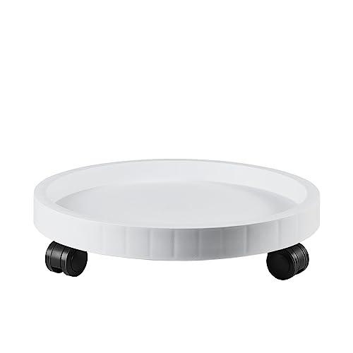 NAZKAEN 11 Inch Planter Caddies Rolling Saucer Caddy with Wheels, Heavy Duty Wheeled Stand for Potted Plant, Round Coaster Roller Base Tray with Casters, Flower Pot Dolly Holder for Indoor Outdoor