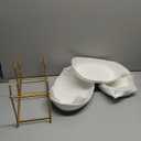 Ceramic Fruit Bowl for Kitchen Counter - 3 Tier Fruit Basket with Metal Stand, Tiered Fruit Stand for Countertop, Snack, Nuts, Cake, Dessert, Cute (Gold, Small) 1