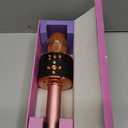 BONAOK Karaoke Microphone for Kids & Adults - Bluetooth Microphones Singing Mic with Disco Lights, Echo Effect, Built-in Speaker Portable Karaoke Player for Party Travel Gifts Q78(Rose Gold)