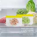 2 x Reusable Snack Bags, 10 Pack 8.7x5.3 Inch Dishwasher Safe Silicone Food Storage Bags for Marinating Meats, Sandwich, Cereal (Yellow)