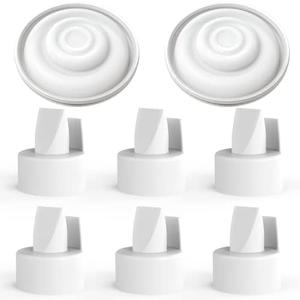 [2-Count] Papablic Duckbill Valves and Silicone Membrane Compatible with Spectra S1, S2 and 9 Plus Breastpumps, Not Original Spectra Pump Parts, BPA/DEHP Free, White