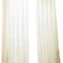 No. 918 Erica Crushed Sheer Voile Rod Pocket Curtain Panel, 51" x 84", Eggshell Off-White