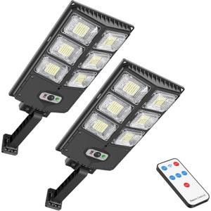 150W Solar Lights Outdoor Waterproof, 8000LM LED Solar Flood Lights Outdoor Motion Sensor with Remote, 3 Modes Solar Lights for Outside Yard, Garden, Path & Parking Lot-2PACK