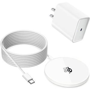 25W Mag Safe Charger 10FT,Qi2.2 Qi2 iPhone 16 Magnetic Wireless Fast Charger Wireless Mag Safe Fast Charging Pad with 35W USB C Brick Block for iPhone Air 17 16 15 14 13 12Pro Max Plus,AirPods Pro 2/3