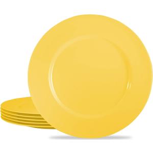 Calypso Basics by Reston Lloyd Melamine Dinner Plate, Set of 6, Lemon