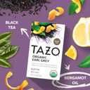 TAZO Organic Earl Grey for Health and Wellness, High Caffeine and Bold Flavor, 16 Count (Pack of 6)