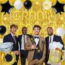Trgowaul Gold Bachelor Party Decorations for Men, Groom To Be Banner Fringe Curtains, Groom to Be Satin Sash Award Ribbon Badge Brooch for Wedding Bridal Shower Future Mr Pre-Wedding Party Supplies