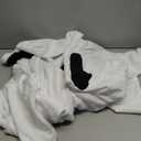 Halloween Mens Ghost Costume Adult Scary One Piece Jumpsuit Outfit Hooded Ghost Onesie Cosplay for Cosplay Party (Large)