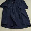 Haloumoning Boys Short Sleeve Dress Shirts Kids Summer School Uniform Button Down Shirt 160 (Navy Blue)