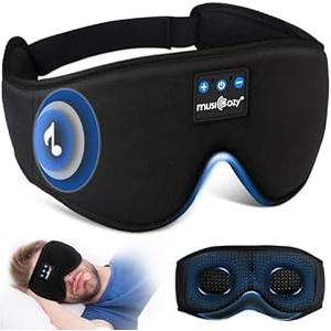 MUSICOZY Sleep Headphones, Bluetooth 5.4 Sleep Mask Headband Headphones Sleeping Eye Mask, Wireless Music Earbuds Earphones with HD Stereo Speakers for Side Sleepers, Cool Gadgets Unique Gift