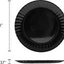 TP 8" Reusable Melamine Paper Plates, Round Plates for Party Picnic Outdoors, Set of 8, Black