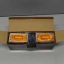 Partsam LED Pedestal Lights Amber/Amber Double Face 39 LED Turn Signal Lights Stud Mount Fender Lights Side Marker Lights for Heavy Truck Trailer Freightliner Peterbilt Mack Western Star