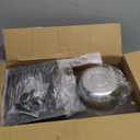 SHAINFUN Elevated Dog Bowls with Slow Feeder & Mat for Medium Large Dogs, Adjustable Height, Raised Dog Bowl Stand with 2 Stainless Steel 58oz Bowls, Tall Dogs Food Water Bowl Wooden & Metal Holder (Brown-1.7L)