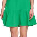 DKNY Women's Tulip Sleeve Ruffle Hem Mini Dress (10, Apple Green)
