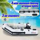 10FT Inflatable Boat,2-3Person Portable raft,2 Aluminum seat Board and 5 Aluminum Floor,3 Independent air Tubes,14 inch Large Float.No disassembly Required, Ultra Portable Design, 7.5FT