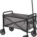 Amazon Basics Collapsible Heavy Duty Utility Wagon for Outdoor Sports, Camping, Garden, and Shopping, 265 Pounds Capacity, 27.6 x 40.9 x 20 inches, Gray