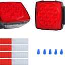 12V LED Submersible Trailer Light Kit - Super Bright Boat Trailer Lights for Camper, Truck, RV, Marine, Snowmobile Under 80 Inch - Utility Brake Stop Turn Tail Lights - IP68 Waterproof (Basic)