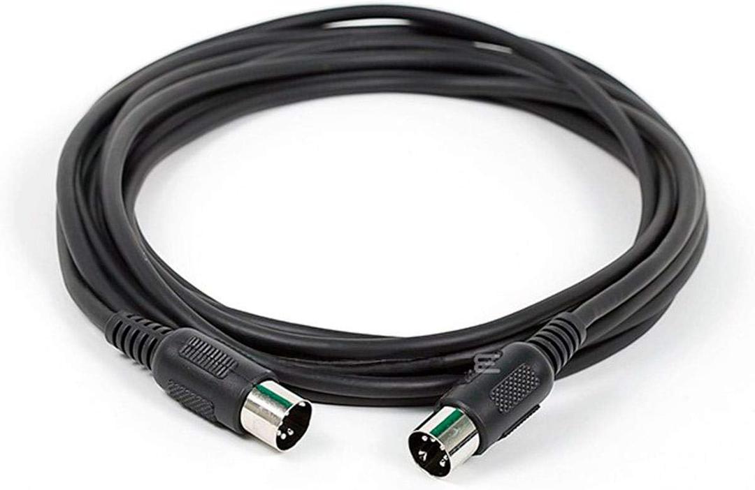 Monoprice MIDI Cable - 15 Feet - Black with Keyed 5-Pin DIN Connector, Molded Connector Shells