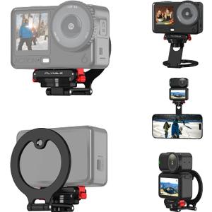 BRDRC Action 6 Magnetic Stand Base, Aluminum Alloy Quick Release Adapter for DJI Osmo Nano, for MagSafe iPhone Desktop Mount Table Holder with 360 Adjustable & 1/4 Screw Hole Tripod Accessories