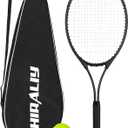HIRALIY Tennis Rackets 2 Pack for Adults Beginners - 27 Inch Lightweight Aluminum Tennis Racquet Set with 3 Balls & Carry Bag - Vibration Dampening & Large Sweet Spot for Men Women Couples