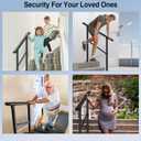 Outdoor Handrails for 1-2 Steps, Stair Railing Kit for Concrete & Porch Steps, Adjustable Black Iron Hand Rail for Seniors, Easy Installation, Retro Arch Design