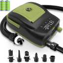 Crew & Axel Rechargable Electric Paddle Board Pump (Wireless)  (20PSI, 12V) Portable Air Compressor Also for Inflatable SUP, Kayaks, Pools, Boats, Stand up Boards - 6000 MAH Battery Green