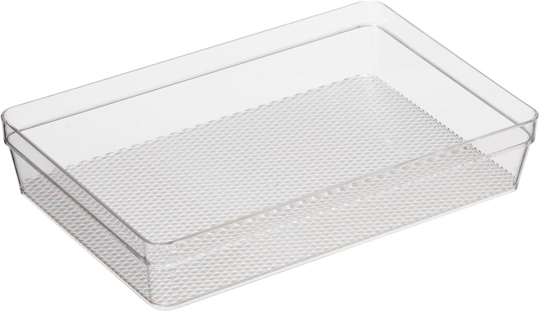 Oggi Drawer Organizer - 6" X 9" - Ideal for Organizing Kitchen Drawers, Office, Desk, Silverware, Kitchen Utensils, Cosmetics and Bathrooms, Rectangular, Clear, 1.0 Count