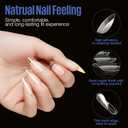 5 x MEFA Nail Tips, Medium Almond 15 Sizes, 600 Pcs Pre-shaped Half Matte Full Cover Acrylic Nail Tips Press on Nails for Nail Extension Home DIY Salon Manicure