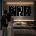 MAMAGO Sexy Naked Woman Canvas Wall Art Abstract Black and White Poster Woman Body Painting 3 Piece Minimalist Home Decor for Bedroom Living Room Framed Easy to Hang-24"x36"x3pcs