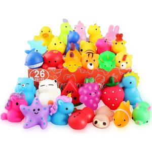 Squishies, 26 Pack Mochi Squishy Toys - Kawaii Cat Squishys Slow Rising Animals - Party Favors, Goodie Bag, Birthday Gifts, Mini Squishies Stress Reliever Toy Pack
