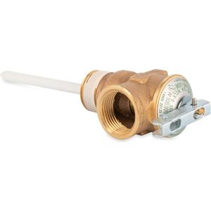 Camco Automatic Temperature and Pressure Relief Valve with Extension Probe and Lever | Features an All Brass Body with a Stainless Steel Pressure Spring