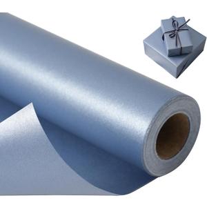Juertime Matte Navy Blue Wrapping Paper - Reversible Pearly-Lustre Gift Wrap Paper Perfect for Wedding, Valentine's Day, Birthday, Christmas, Father's Day - Mini Roll, 17 Inches X 32.8 Feet