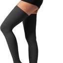 Thigh High Compression Socks,20-30 mmHg Closed Toe Compression Stockings for Men Women,for Varicose Veins,Edema,DVT (X-Large (1 Pair), Black)