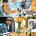 Eocolz Electric Lunch Box Food Heater 60-80W for Adults, Portable Food Warmer Heated Lunch Box for Car Truck Work with 1.5L Stainless Steel Container Fork & Spoon 12/24/110V Lonchera Elctrica, Whit