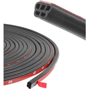 2 x RACOONA 33 Feet Weather Stripping,Rubber Seal Strip,Car Accessories Self Adhesive 5-Hole Car Door Seal Strip,Automotive Weather Stripping,Universal Auto Weatherstrip,Fit for Cars,Trucks,RVs,Boats