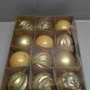 12ct 80mm/3.15" Christmas Ball Ornaments, Decorative Hanging Baubles, Christmas Tree Decoration, Plastic and Shatterproof, Ideal for Xmas, Holiday, Home and Party Decor, Gold