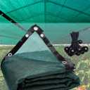 90% Green Shade Cloth 12 x 10ft, Heavy Duty HDPE Mesh Tarp
